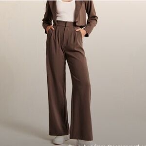 Abercrombie & Fitch Brown Wide-Leg Trousers